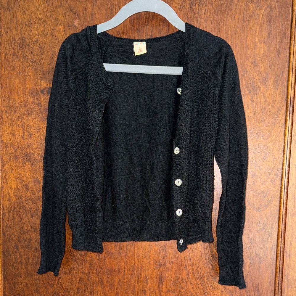 Harper Canyon Black Button-Up Cardigan